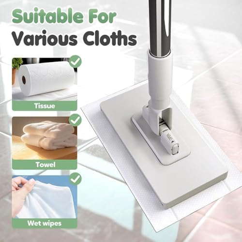 Mini Mop for Hard-to-Reach Areas | Zero-Touch Cloth Changing | 39" Extendable Handle 360° Swivel Head Multi-Surface Dust Mop for Bathroom Wall Floor Gap Cleaning (1 mini mop+5 Cloths)