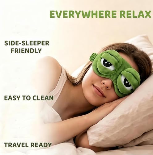3D Frog Eyes Sleep Mask,Funny Eye Masks for Sleep Cute Animal Eye Mask Family Fun Holiday Gift (2 Pair)