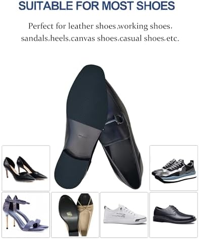 Black Shoe Sole Protector,Anti Slip Shoe Grips on Bottom of Shoes - Bottom Protector - Sole Guard - Non-Slip Shoe Pads for High Heels (6"x4",Black-2Pairs)