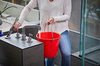 Consolidated Plastics 10 Liter Food Safe Bucket with Metal Handle, Swiss Made, Sturdy & Easy to Clean (Red)
