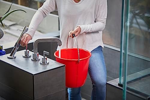 Consolidated Plastics 10 Liter Food Safe Bucket with Metal Handle, Swiss Made, Sturdy & Easy to Clean (Red)