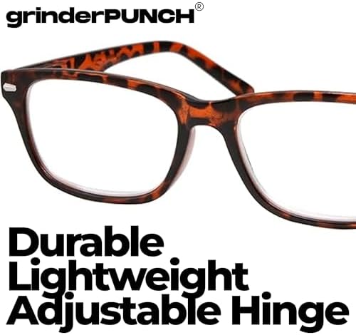 grinderPUNCH High Magnification Power Readers Slim Reading Glasses 4.00-6.00