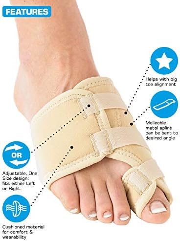 Neo-G Bunion Soft Support - for Big Toe Alignment, Hallux Valgus, Pre/Post-Operative Aid - Malleable Metal Splint - Class 1 Medical Device (Right)