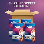 TENA Stylish White Incontinence Underwear for Women, Super Plus Heavy Absorbency, Adult Diapers, Large (Waist Sizes 37in-50in), 64 Count (2 packs of 16)