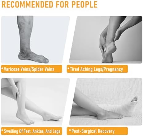 2 Pairs Sheer Compression Socks for Women - 15-20 mmHg Knee High Sheer Compression Stockings for Support Circulation Swelling Edema Work Office Travel, Beige, Medium