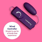 Lovehoney Wickedly Powerful Vibrating Egg for Women - Smooth 2.5 Inch Multispeed Bullet Vibrator - 31 Inch Wired Remote Control Love Egg for Couples - Purple