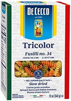 De Cecco Tri-Color Pasta, Fusilli No.34, 12 Ounce