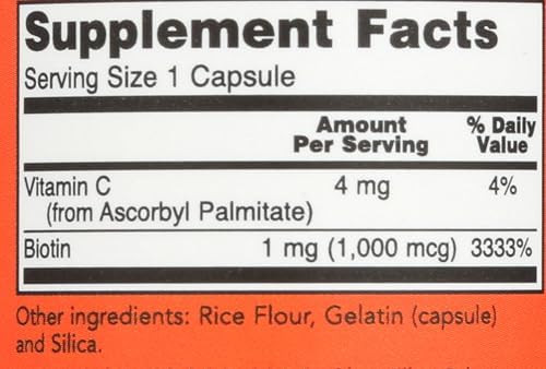 Now Foods Biotin 1000 MCG - 100 Capsules
