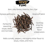 Grains Of Selim - Hwentia, Uda, kimba, Kani, Kili Pepper (Xylopia Aethiopica) (Ground - 2.35 oz.)