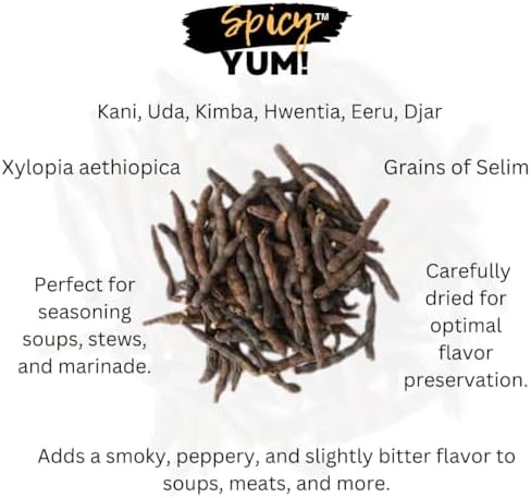 Grains Of Selim - Hwentia, Uda, kimba, Kani, Kili Pepper (Xylopia Aethiopica) (Ground - 2.35 oz.)