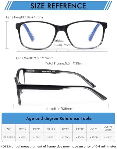 5 Pack Blue Light Blocking Reading Glasses for Men with Spring Hinge Fashion Large Wide Computer Readers for Men