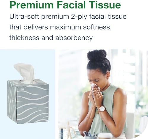 Tork Premium Facial Tissue Cube Box White, 2-ply, 36 x 86 Tissues, 6910101