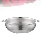 Ciieeo Stainless Steel Drain Basket Colander 19.5cm Diameter Kitchen Fruit Vegetable Strainer with Fine Mesh and Dual Handles for Washing and Draining