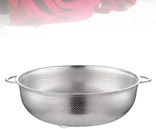 Ciieeo Stainless Steel Drain Basket Colander 19.5cm Diameter Kitchen Fruit Vegetable Strainer with Fine Mesh and Dual Handles for Washing and Draining