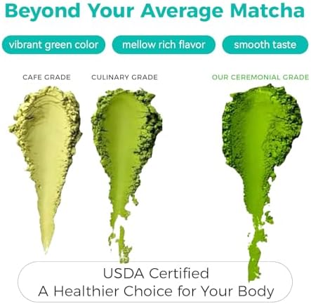 Emerail Organic Ceremonial Grade Matcha, Premium First Harvest Matcha Green Tea Powder, 100% Pure USDA-Certified, Sugar-Free Gluten-Free Vegan (60g / 2.1oz)