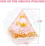Orgone Pyramid Healing Crystal Meditation Positive Energy Generator Rose Quartz, Promote Wealth and Prosperity