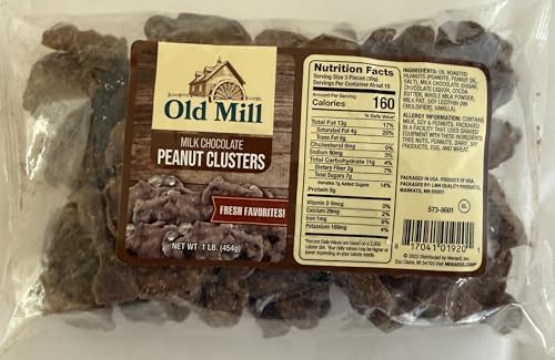 Milk Chocolate Peanut Clusters, Fresh Favorites Candy, 1 Pound (16 oz), Roasted Peanuts with Chocolate Coating - Old Mill