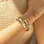 Bangle Bracelets for Women Personalized Cubic Zirconia Love Bracelets 18K Gold Plated Bangles Bracelets Gifts for Her