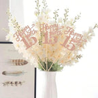 12 Pack Happy 15th Birthday Party Decorations, Glitter Happy 15th Birthday Centerpiece Sticks for Table, 15 Fabulous Table Toppers for 15th Birthday Anniversary Party Table Decorations Rose Gold
