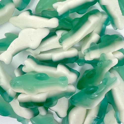 Gummy Sharks Bulk Bag Dye Free Candy, Halal Gummies Fruit Flavored Gummy Sharks 2.2 Pounds