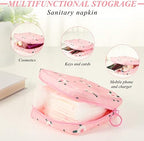 4 Pieces Period Bag Sanitary Napkin Storage Bag Pad Pouch Portable Feminine Product Travel School Organizer First Period Gifts for Teen Girls