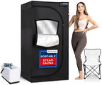 TopMaster Portable Sauna Steam Tent - Full Size Home Personal Sauna Box with 3-Liter 1000W Generator, Includes Folding Chair, 9 Heat Levels
