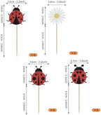 24 Pack Ladybug Cupcake Toppers Glitter Insects Ladybug Cupcake Picks Baby Shower Kids 1st Birthday Flowers Party Cake Decorations Supplies
