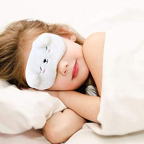 2 Pack Cute Animal Sleep Mask for Girls Cute Cartoon Cat Dog Soft Plush Blindfold Sleep Masks Eye Cover for Women Girls Travel Nap Night Sleeping