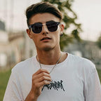 Joopin Vintage Sunglasses Half Frame Sun Glasses Polarized UV Protection Browline Shades for Women Men