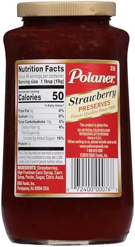 Polaner Preserves, Strawberry, 32 Ounce