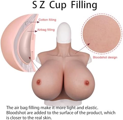 EQAIWUJIE Silicone Breastplate For Crossdresser Huge breast forms Drag Queen cosplay
