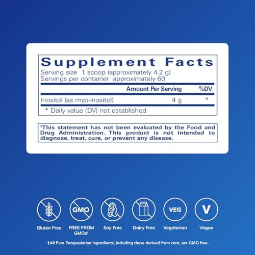 Pure Encapsulations Inositol (Powder) - Supplement to Support Energy, Nervous System & Ovarian Function* - with Myo-Inositol - 8.8 Ounces