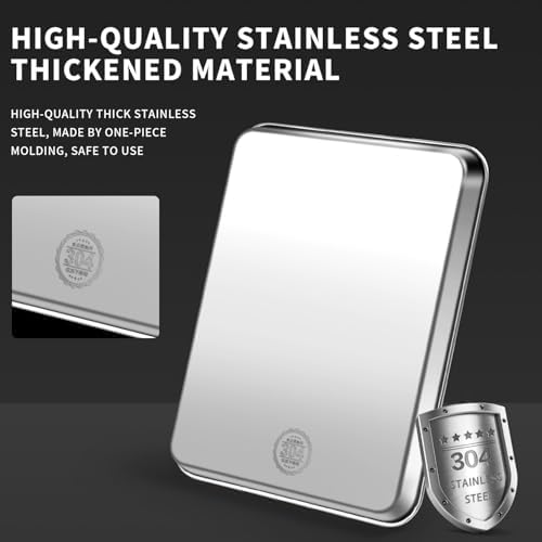 Stainless Steel Drain Tray, Cup & Dish Drying Rack, Drain Board 2 Tier Non Slip Serving Tray with Drainboard Perfect for Sink, Coffee Table, Outdoor (12.5 x 9.8 x 0.98 in)
