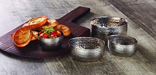 American Metalcraft HS4 Stainless Steel Sauce Cup, Hammered, Oval, 4-Ounces