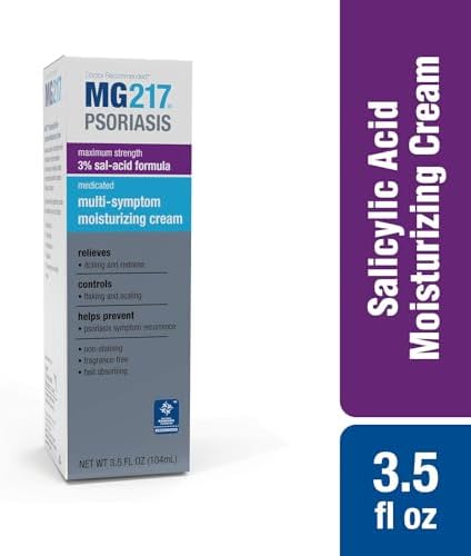 MG217 Medicated Moisturizing Psoriasis Cream with 3% Salicylic Acid, Multi-Symptom, Fragrance Free, 3.5 Fl Oz, (5604) (Pack of 2)