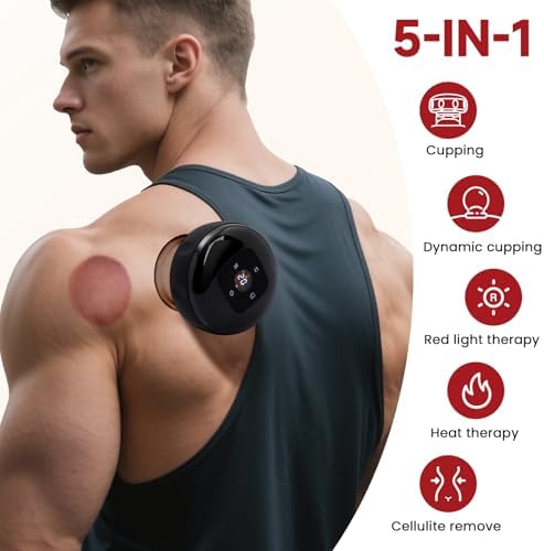 UOTT Original 20 Levels Cupping Kit for Massage Therapy,5-in-1 Smart Dynamic Cupping Set with Red Ligh-t Therapy&Heat Penetrates for Targeted Pain Relief, Knots, Aches, Muscle Soreness