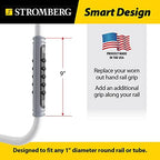 Stromberg Carlson Lend-A-Hand AM-01 Dura Grip RV Handle Replacement – Rubber Rail Cover for 1" Diameter Step Handles, Easy to Install Grab Bar Wrap for Entry Assistance – 9"L, Gray & Black