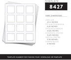 120 Square Waterproof Labels for 100 ml Bottles, 2 in., Waterproof White Vinyl for Inkjet Printers