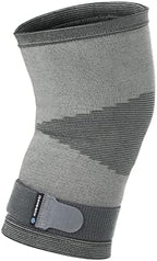 Rehband Compression knee sleeve, elastic knee brace for sports & daily wear, knee support for pain relief, meniscus, ACL & arthritis, breathable & anti-slip, Colour:Grey, Size:Medium