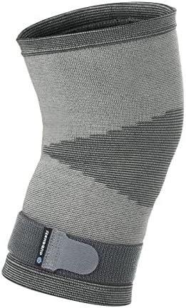 Rehband Compression knee sleeve, elastic knee brace for sports & daily wear, knee support for pain relief, meniscus, ACL & arthritis, breathable & anti-slip, Colour:Grey, Size:Medium
