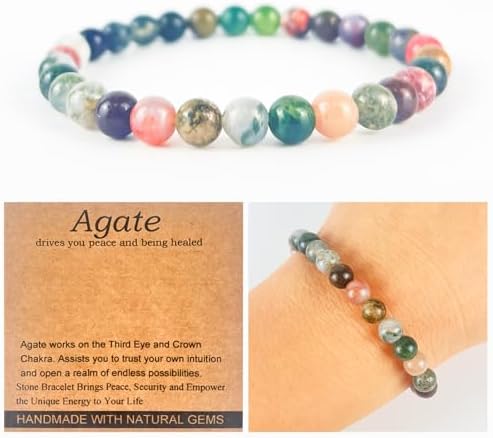 Handmade Healing Bracelet for Women – 6mm Natural Gemstone Beads, Positive Energy Jewelry, Thoughtful Gift for Her, 1 Piece