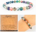Handmade Healing Bracelet for Women – 6mm Natural Gemstone Beads, Positive Energy Jewelry, Thoughtful Gift for Her, 1 Piece