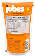Jubes Mango Nata De Coco Jelly Cubes 12.7 oz - Mango Coconut Jelly Cubes for Sago - Coconut Gel in Syrup Toppings for Fruit Tea, Boba, Bubble Tea, Drinks, Desserts Yogurt, Ice Cream, Beverage