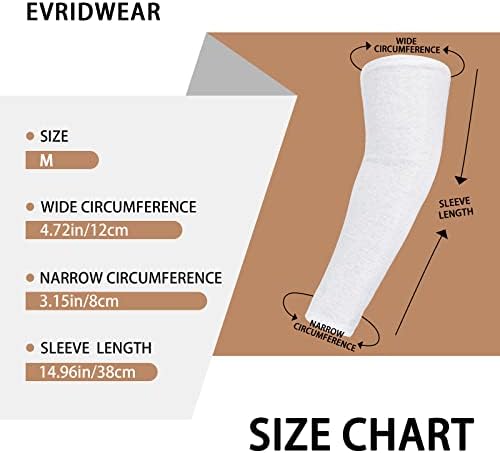 Evridwear Eczema Arm or Leg Sleeves, 5 Pairs Pure Cotton Fabric Prevent Scratching and Rubbing Eczema Skin Diseases Diabetes for Adults(M)