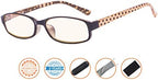 CessBlu UV Protection Computer Reading Glasses with Polka Dots Pattern Blue Light Filter Reader Eyeglasses for Women(Brown)+2.75