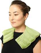 DreamTime Hot or Cold Neck Wrap, Microwaveable Heating Pad for Shoulders, Calming Lavender and Peppermint Aromatherapy, Freeze to Soothe Pain, Soft Silky Spa Pillow