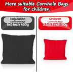 8 PCS Cornhole Bags - Bean Bags for Cornhole, 4 Black and 4 Red for Tossing, Game, Outdoor, Wedding, Sports, Party(Black & Red)