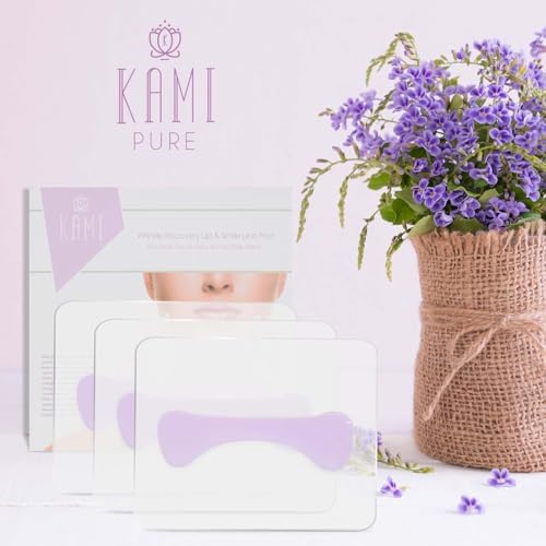 Kami Pure Anti-Wrinkle Lip & Smile Line Silicone Pad – Reusable Collagen Patch for Lip Wrinkles | Hydrating, Plumping & Smoothing Anti-Aging Facial Mask | Hypoallergenic – 3 Pack