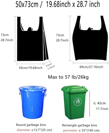 100 Counts Ultra Strong 8-10 Gallon Black Trash Bags 2 Mils Multi-Use Bin Liners Food Scrap Waste Tall Kitchen Garbage Bags for Home Office Kitchen (8-10Gallon)