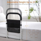 Bed Rail for Elderly Adults Safety with Motion-Activated Light & Non-Slip Grab Bar, Bed Assist for Seniors with Storage Pocket & Fall Prevention Guard, Fits King, Queen, Full, Twin Bed
